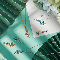 6 шт. 2 цвета латунные подвески с микропаве и кубическим цирконием&nbsp;KK-BBC0019-19