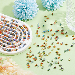 500шт 10 цвета гальванические стеклянные бусины&nbsp;EGLA-DC0001-10