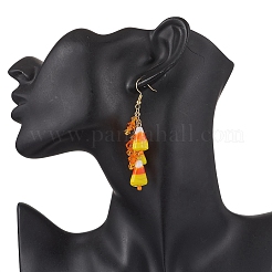 Серьги-подвески из латуни в виде кукурузы&nbsp;EJEW-TA00694