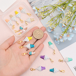 18 шт. подвеска в виде мороженого из сплава эмали и страз&nbsp;AJEW-FH0003-48