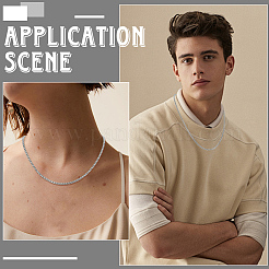 4 шт. 4 мм 201 нержавеющая сталь цепочка-коробка ожерелья&nbsp;NJEW-SC0001-37P