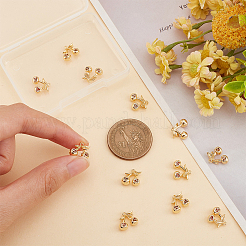 12 шт. латунные подвески с микропаве из шоколадного кубического циркония&nbsp;KK-BC0012-64