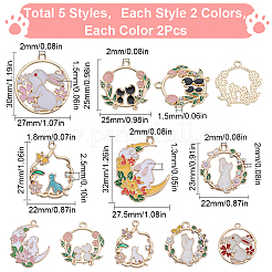 20шт 10 стиля подвески из сплава с эмалью&nbsp;ENAM-SC0004-09