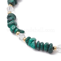 Браслеты из натурального малахита с бусинами для женщин&nbsp;BJEW-JB11742-10
