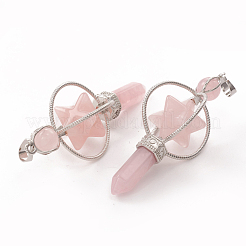 Большие заостренные кулоны из натуральных драгоценных камней&nbsp;G-I278-04