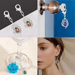 12шт 6 цвета подвески из сплава стекла&nbsp;ALRI-YW0001-33