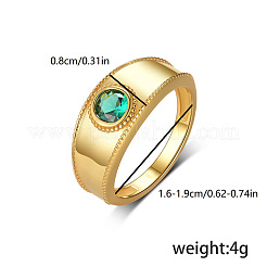 Кольца для пальцев с зелеными кубическими цирконами и паве из латуни&nbsp;YY7956-1