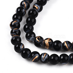 Выпечка окрашенные стеклянные бусины пряди&nbsp;DGLA-N010-4mm-10