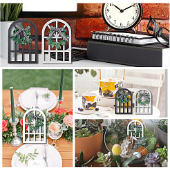 6 шт. 3-х цветные украшения из натурального дерева&nbsp;HJEW-NB0001-16