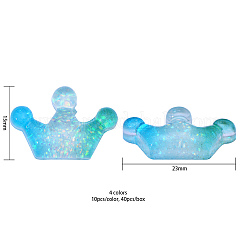 40шт 4 цвета прозрачные кабошоны из смолы&nbsp;RESI-CJ0001-151