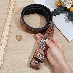 Ремни для талии и живота из искусственной кожи с тиснением в виде цветов для мужчин и женщин&nbsp;AJEW-WH20018-223B