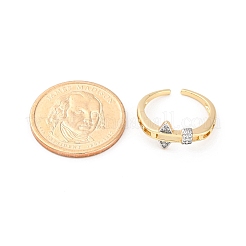 Кольца-манжеты для пальцев с микропаве из прозрачных кубических цирконий из латуни для женщин&nbsp;RJEW-C116-02G