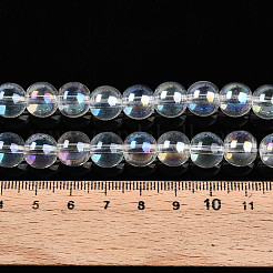 Прозрачные стеклянные бусины гальваническим пряди&nbsp;GLAA-N001-10mm-A01