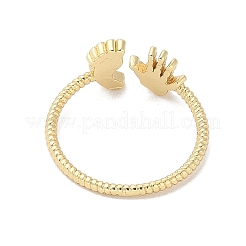 Открытая манжета из латуни для женщин со следами стопы и ладони&nbsp;LS-RJEW-A040-03G