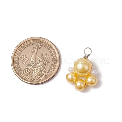 Круглая бусина из перламутрового стекла&nbsp;PALLOY-JF03612-01