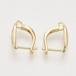 Латунные серьги-кольца с застежкой сзади&nbsp;KK-T048-020G-NF