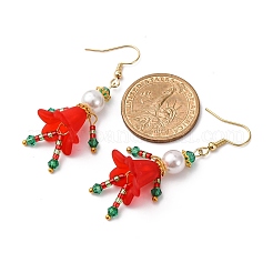 Серьги-подвески из стекла и нержавеющей стали 304 в форме человека EJEW-MZ00484