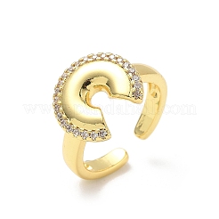 Открытые манжеты из латуни с микропаве кубический цирконий&nbsp;RJEW-V009-11G