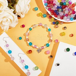 Окрашенные прозрачные стеклянные бусины кракле&nbsp;CCG-X0002-10mm-B