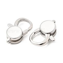 Плоские круглые латунные эмалированные застежки-карабины&nbsp;KK-Z147-02P-B