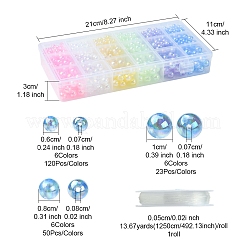 Наборы для изготовления браслетов из круглых прозрачных акриловых бусин своими руками&nbsp;DIY-FS0008-17