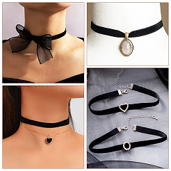 4 шт. колье-чокер из бархатной ленты&nbsp;NJEW-SC0001-70B