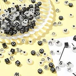 200 шт. непрозрачные черные акриловые бусины&nbsp;MACR-FS0001-86