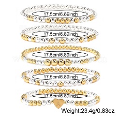 5 шт. латунный браслет из эластичных бусин для женщин&nbsp;CW0227-1