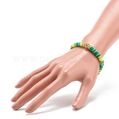 7шт 7 цвета ручной полимерной глины диска серфер стрейч браслеты набор&nbsp;BJEW-JB08798