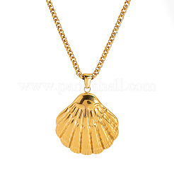 Пляжные ожерелья в форме ракушки из нержавеющей стали 304 для женщин&nbsp;BP9833-1