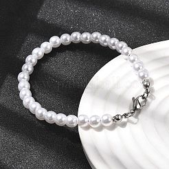 Браслеты из пластиковых бусин с жемчугом для женщин&nbsp;BJEW-L716-01P