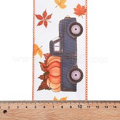 5 ярд полиэстеровой проволочной ленты с принтом в честь Дня благодарения&nbsp;LS-OCOR-K009-01C