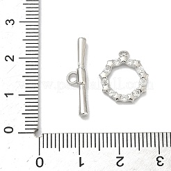 Застежки-тоглы с микропаве из прозрачных кубических цирконий в форме звезд из латуни&nbsp;KK-G548-27P