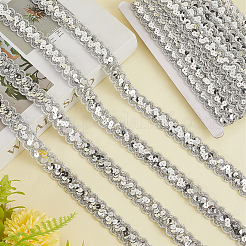 Блестящие кружевные ленты с пайетками из полиэстера&nbsp;OCOR-WH20007-15B