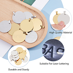 10 шт. 2-х цветные подвески из нержавеющей стали 201 с защитой от потускнения&nbsp;STAS-DC0016-65