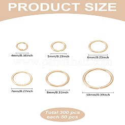 300 шт. 6-х цветные металлические открытые соединительные кольца&nbsp;FIND-LP0002-15