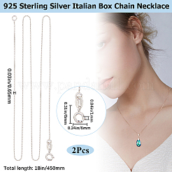 2 шт. 925 цепочки-коробки из стерлингового серебра&nbsp;NJEW-BBC0001-13P