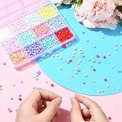 180 г 12 цвета 6/0 непрозрачных стеклянных бусин с краской для выпечки&nbsp;SEED-CJ0001-23