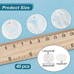 Подвески из натуральных ракушек Capiz&nbsp;SHEL-AR0001-07