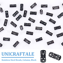 40 шт. полые бусины из нержавеющей стали 304&nbsp;STAS-UN0060-15