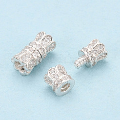 925 застежка-винт из стерлингового серебра с прозрачными кубическими циркониями&nbsp;STER-T008-78S