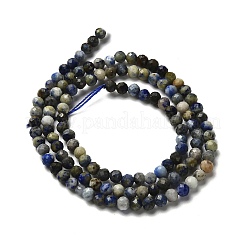 Нитки бусины из натурального ляписа-лазури&nbsp;LS-G-RM2025-A21-3mm