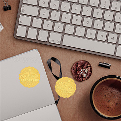 Самоклеящиеся наклейки с тиснением золотой фольгой DIY-WH0211-295