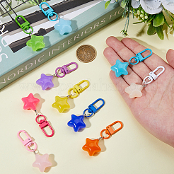 10шт 10-х цветная звезда акриловая подвеска украшение&nbsp;HJEW-FH00060