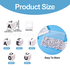 300 шт. акриловые европейские бусины с большими отверстиями в виде букв 5 стилей&nbsp;SACR-TA0001-43