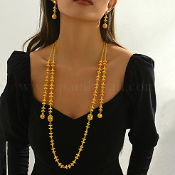 Роскошный ближневосточный рамадан сплав полые шариковые подвески комплекты серег и ожерелий в виде рыбьей кости&nbsp;IY0798