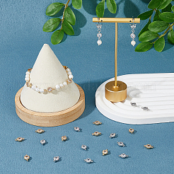 24 шт. 2-цветные звенья из латуни с микропаве из кубического циркония&nbsp;ZIRC-FH0001-49