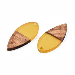 Подвески из прозрачной смолы и ореха&nbsp;RESI-N025-031-C08