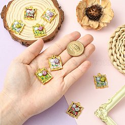 8 шт. подвески из сплава золотистого цвета из смолы 4 цветов&nbsp;FIND-CJ0004-91