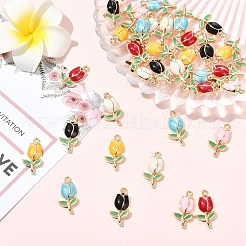 36шт 6 цвета сплава эмалевые подвески&nbsp;ENAM-YW0004-57